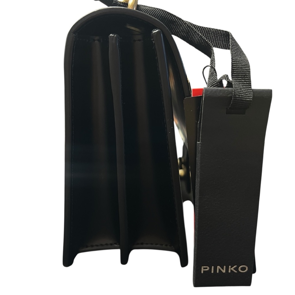 PINKO LOVE BIRDS BUCKLE BAG TRACOLLA LIMITED EDITION LEATHER MOTIVATIONAL PINS - Picture 3 of 11